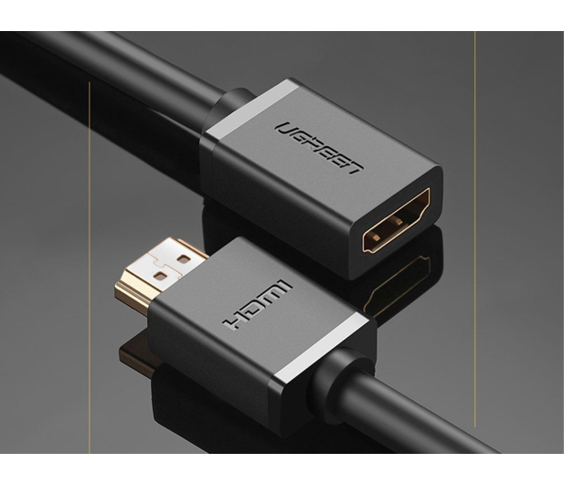 UGREEN Kabel HDMI męski do HDMI żeński HD107 FullHD 3D 0.5m czarny - 1488988 - zdjęcie 3